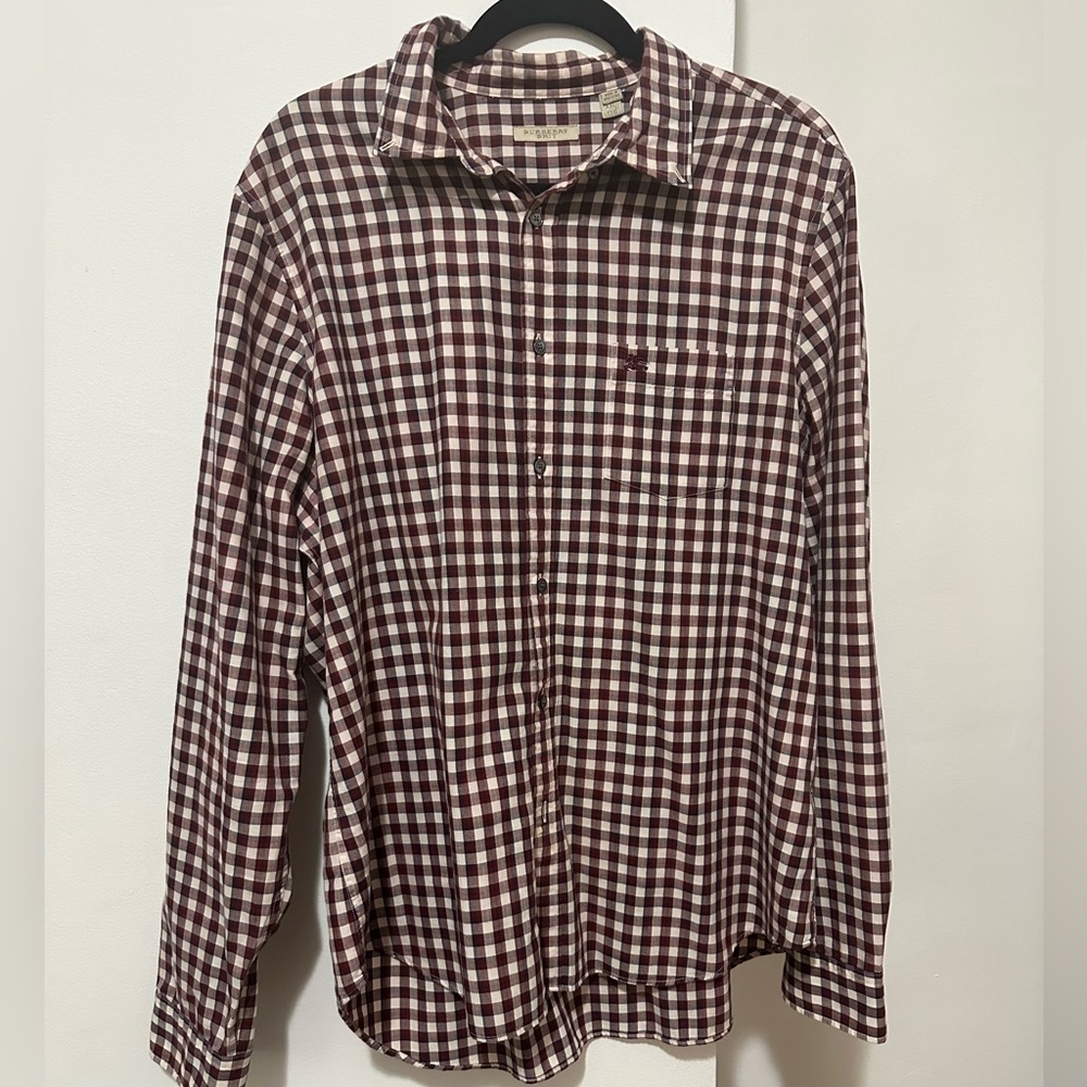 Burberry mens flannel (burgundy)